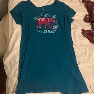 Teal elephant night gown